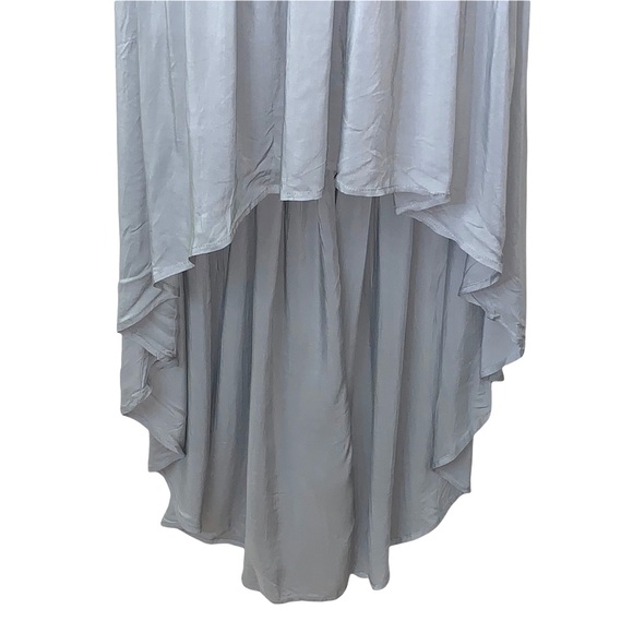 Miss Avenue Dress Hi-Low Gray Empire Waist Tie Back at Neck - Picture 12 of 13